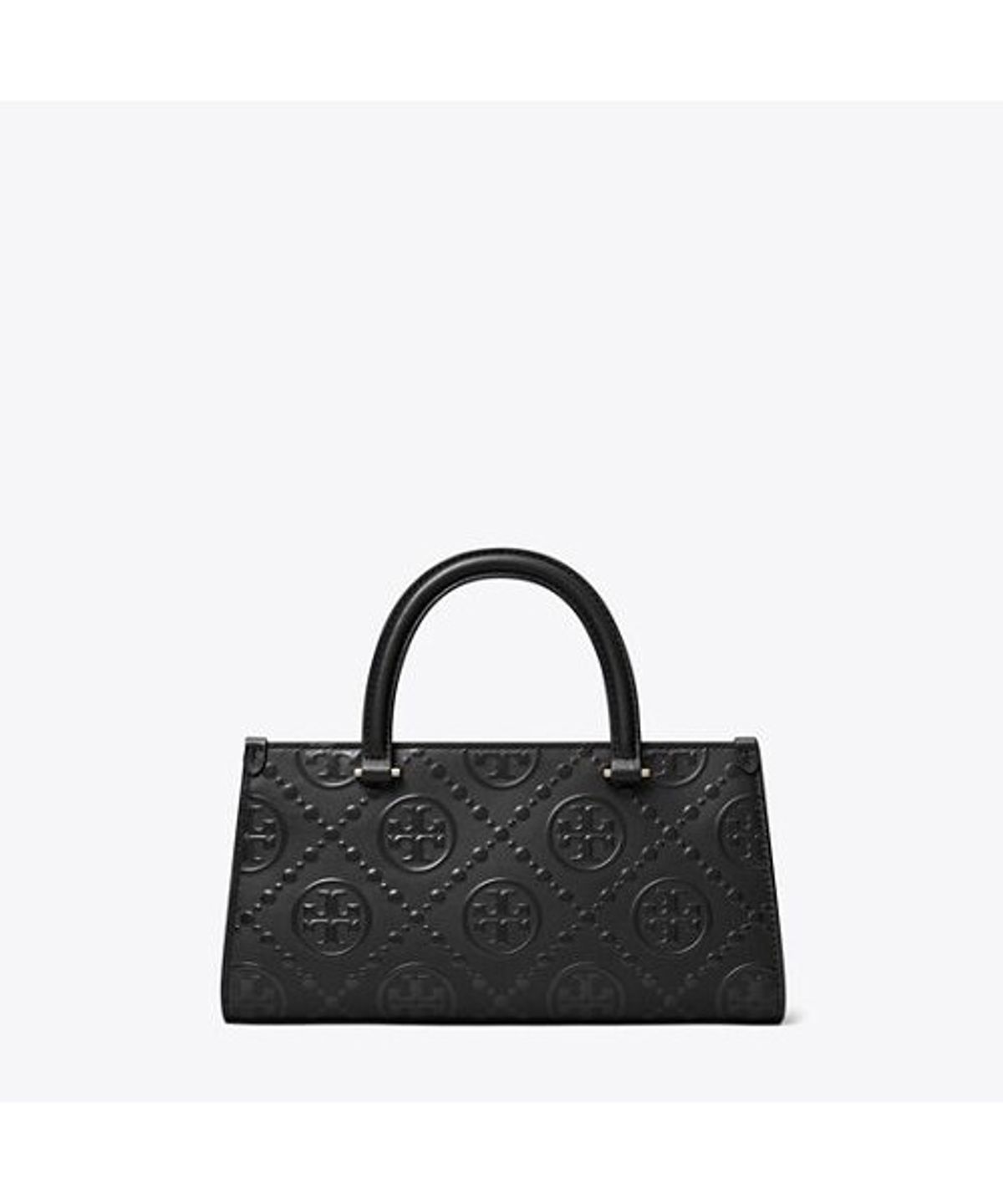 토리버치(TORYBURCH) 티 모노그램 엠보스드 E/W 스몰 토트 - 블랙