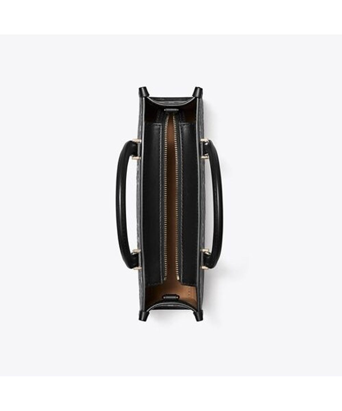 토리버치(TORYBURCH) 티 모노그램 엠보스드 E/W 스몰 토트 - 블랙