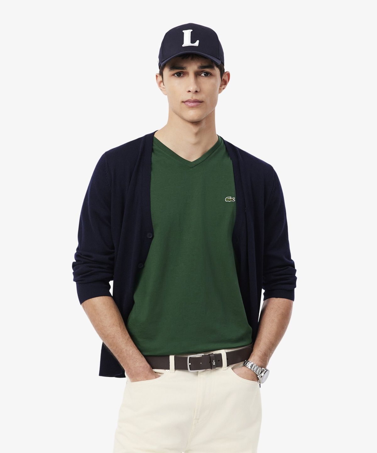 라코스테(LACOSTE) 남성 엘레강스 35MM 실버크록 가죽벨트 RC4082M56N 028
