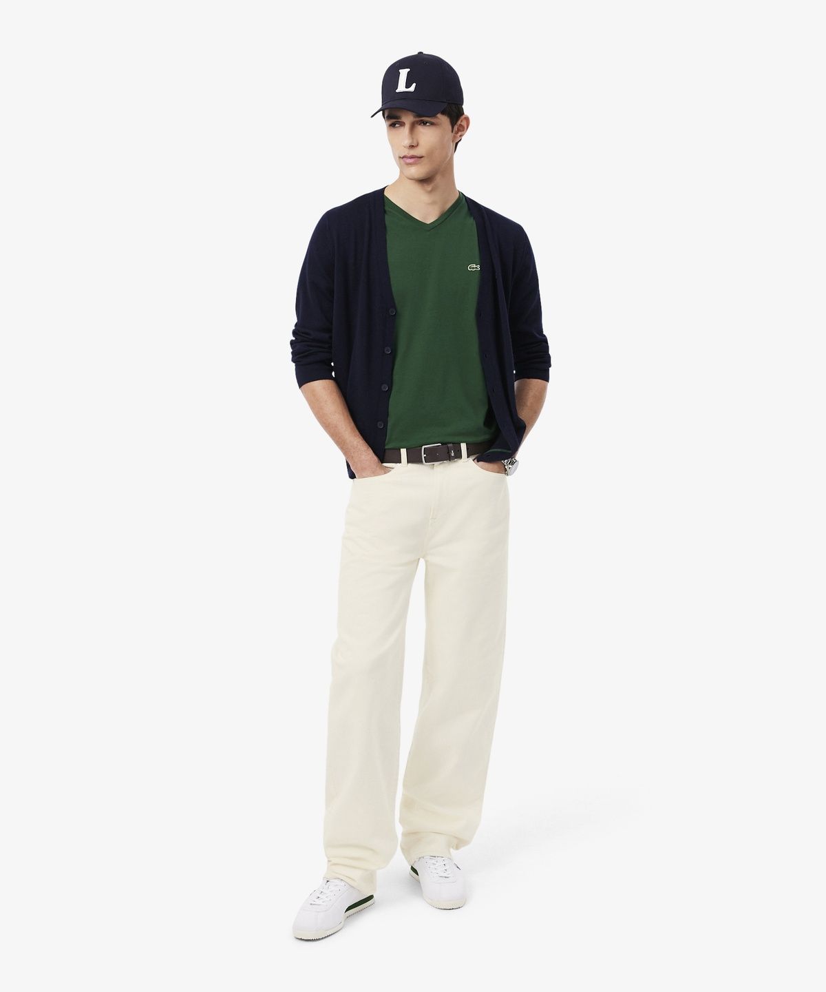 라코스테(LACOSTE) 남성 엘레강스 35MM 실버크록 가죽벨트 RC4082M56N 028