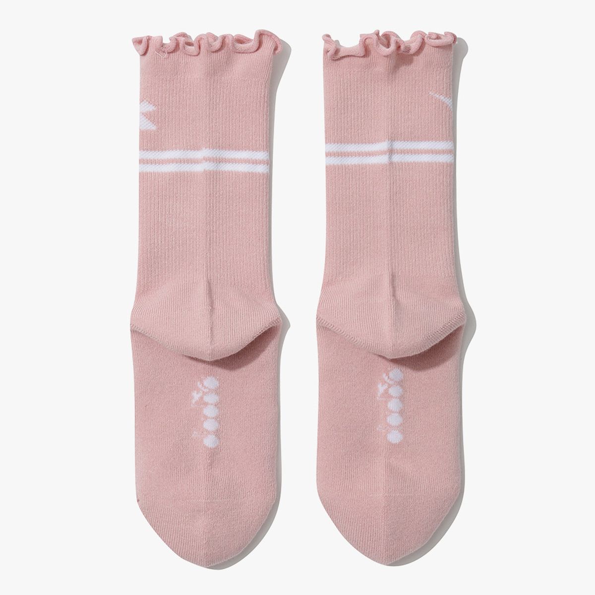 디아도라(diadora) 로고 러플 삭스 PINK