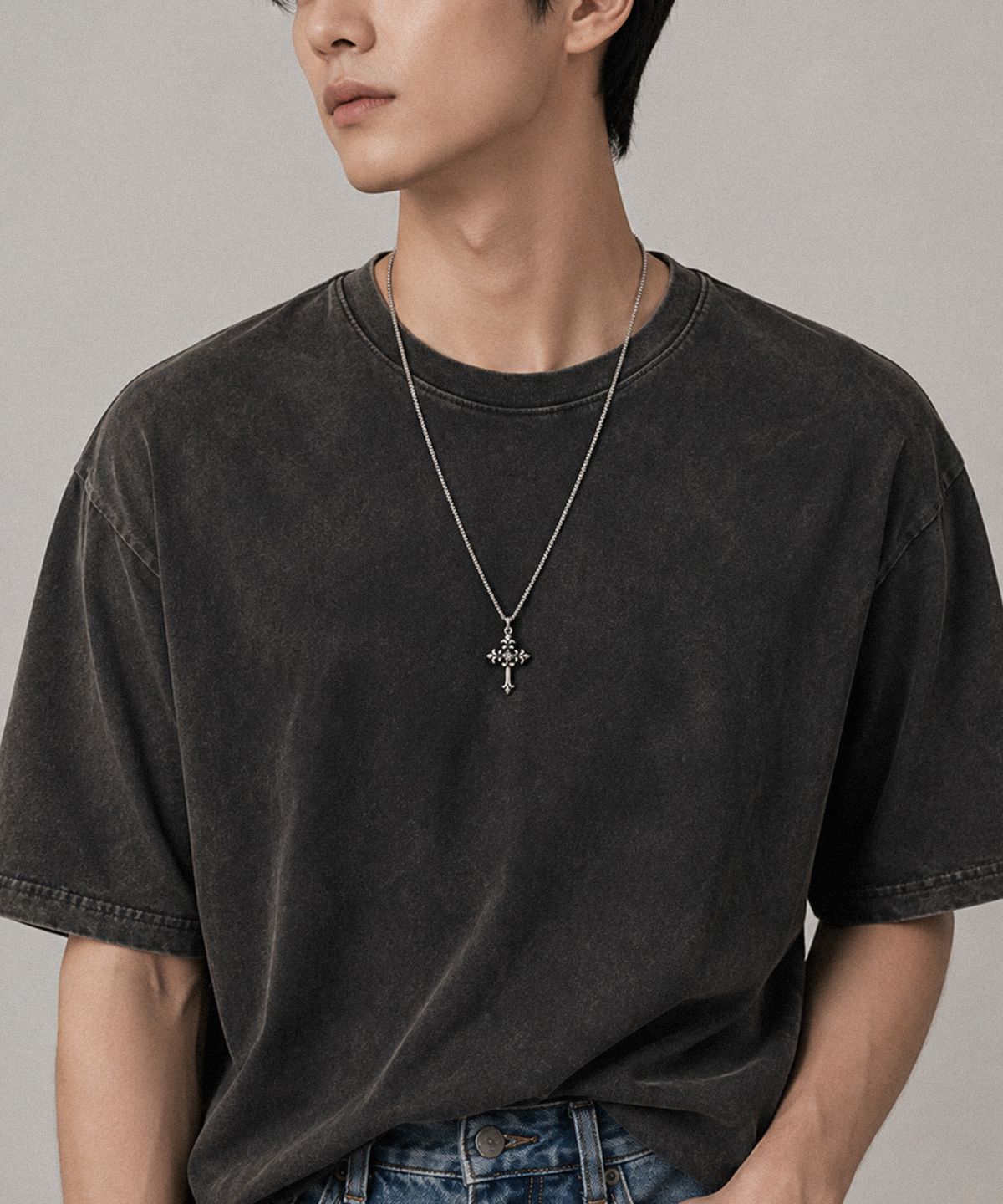 세인트스코트런던(ST.SCOTT LONDON) Stone Cross Necklace / STJ-SN2054