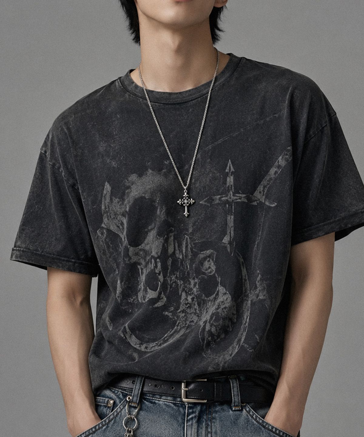 세인트스코트런던(ST.SCOTT LONDON) Stone Cross Necklace / STJ-SN2054