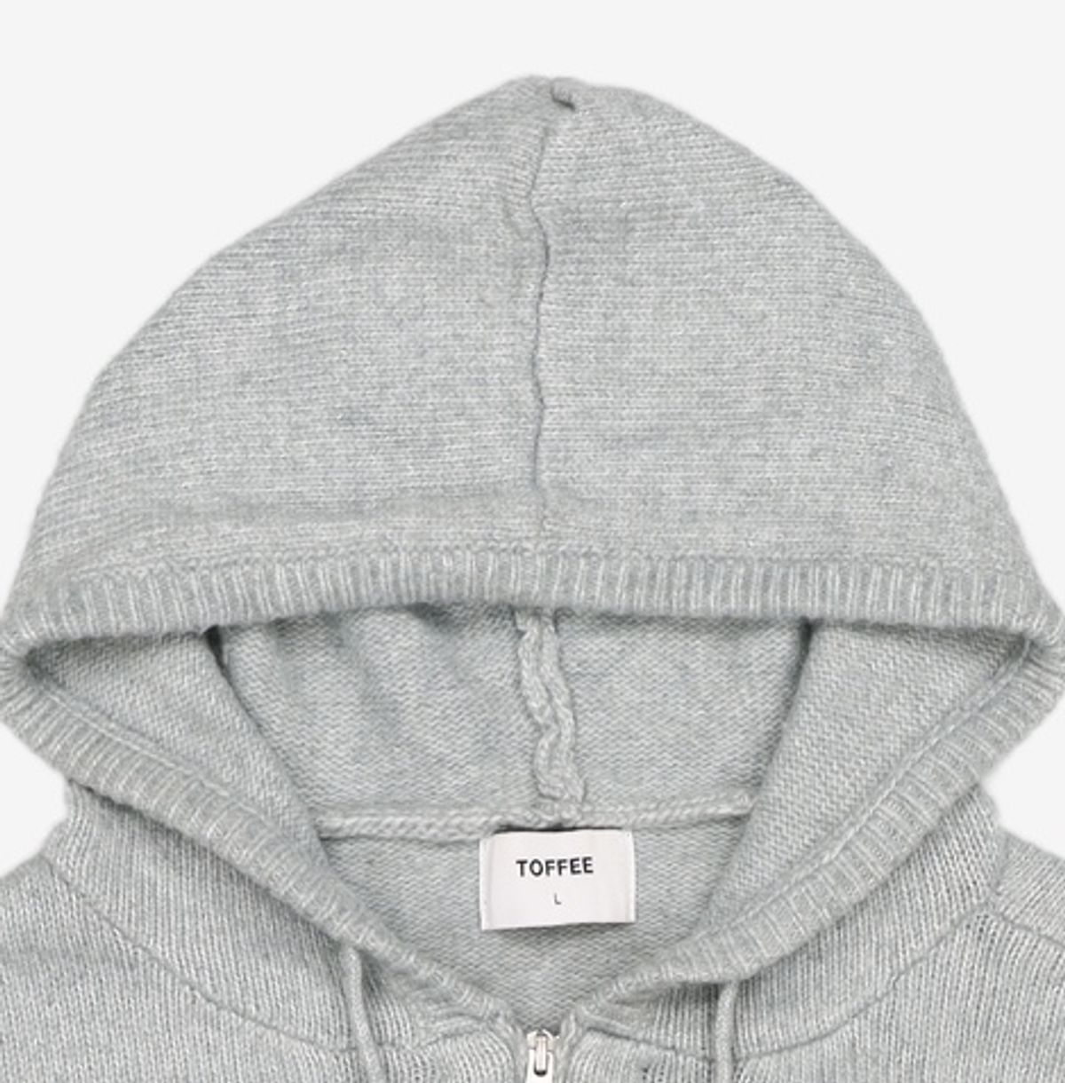 토피(TOFFEE) 마일드 니트 후드 집업 (GREY) L