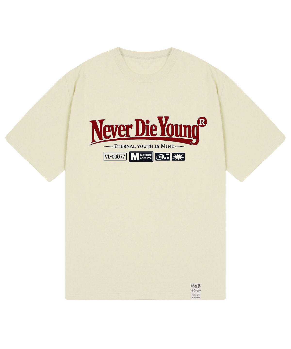 그레이버 오디너리(GRAVER ORDINARY) [ODNR UNISEX]Naver Die Young 반팔 티셔츠_4color