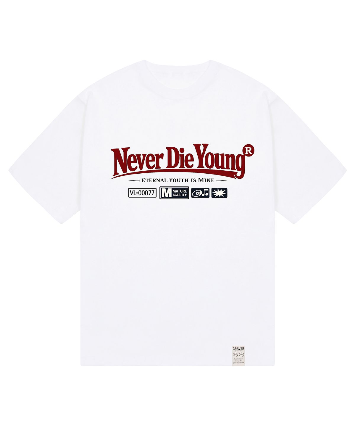 그레이버 오디너리(GRAVER ORDINARY) [ODNR UNISEX]Naver Die Young 반팔 티셔츠_4color