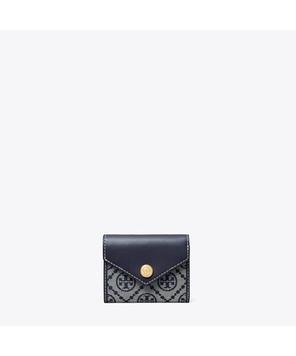 토리버치(TORYBURCH) 티 모노그램 스몰 엔벌로프 월렛 - 토리 네이비