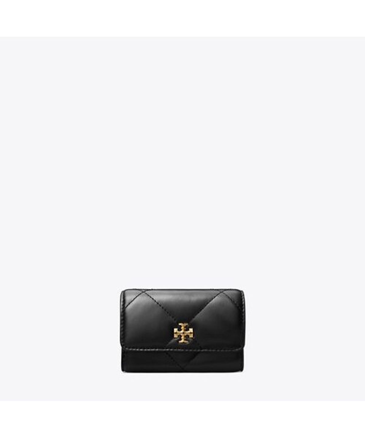 토리버치(TORYBURCH) 키라 다이아몬드 퀼트 플랩 카드 케이스 - 블랙