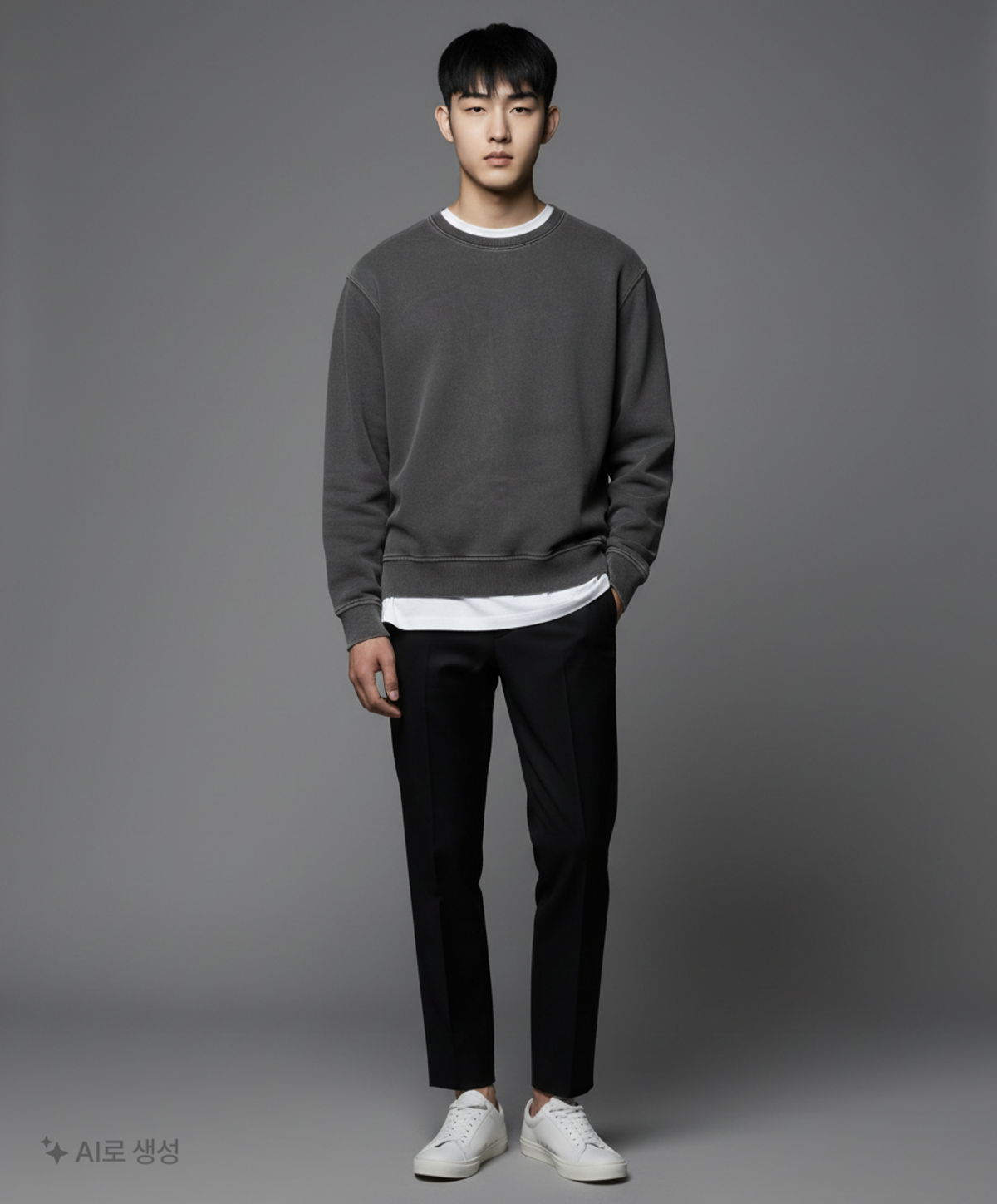 일꼬르소(IL CORSO) 워시드 에센셜 스웻 셔츠 블랙 IETS5F201BK M
