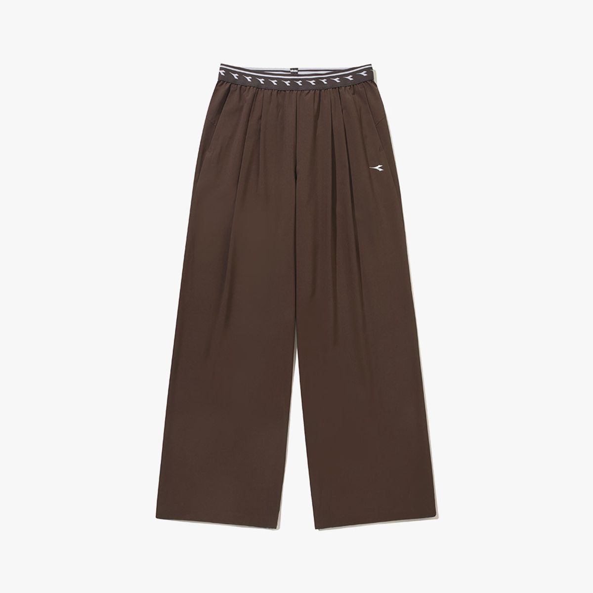 디아도라(diadora) 에르미나 투 턱 와이드 팬츠 우먼 BROWN