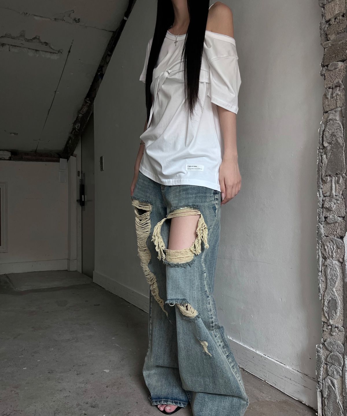이네기(INEGI) Kaia Bustier Layering Top (white)