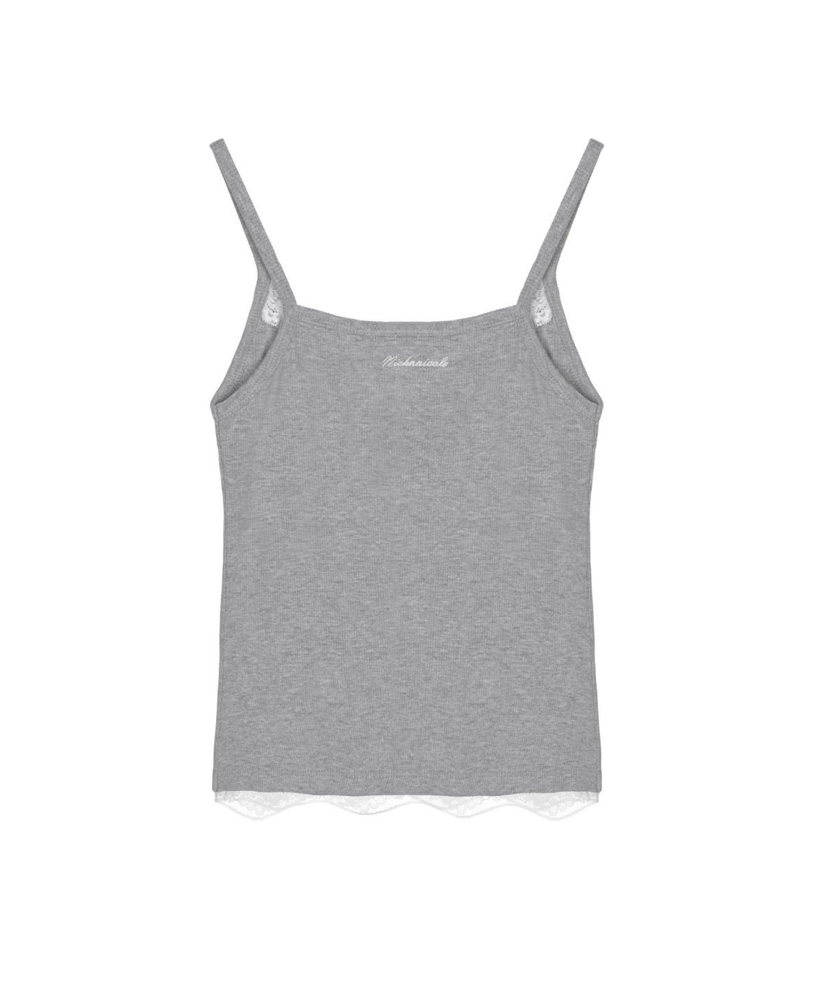 닉앤니콜(NICK&NICOLE) LACE RIBBED SLEEVELESS TOP_GRAY