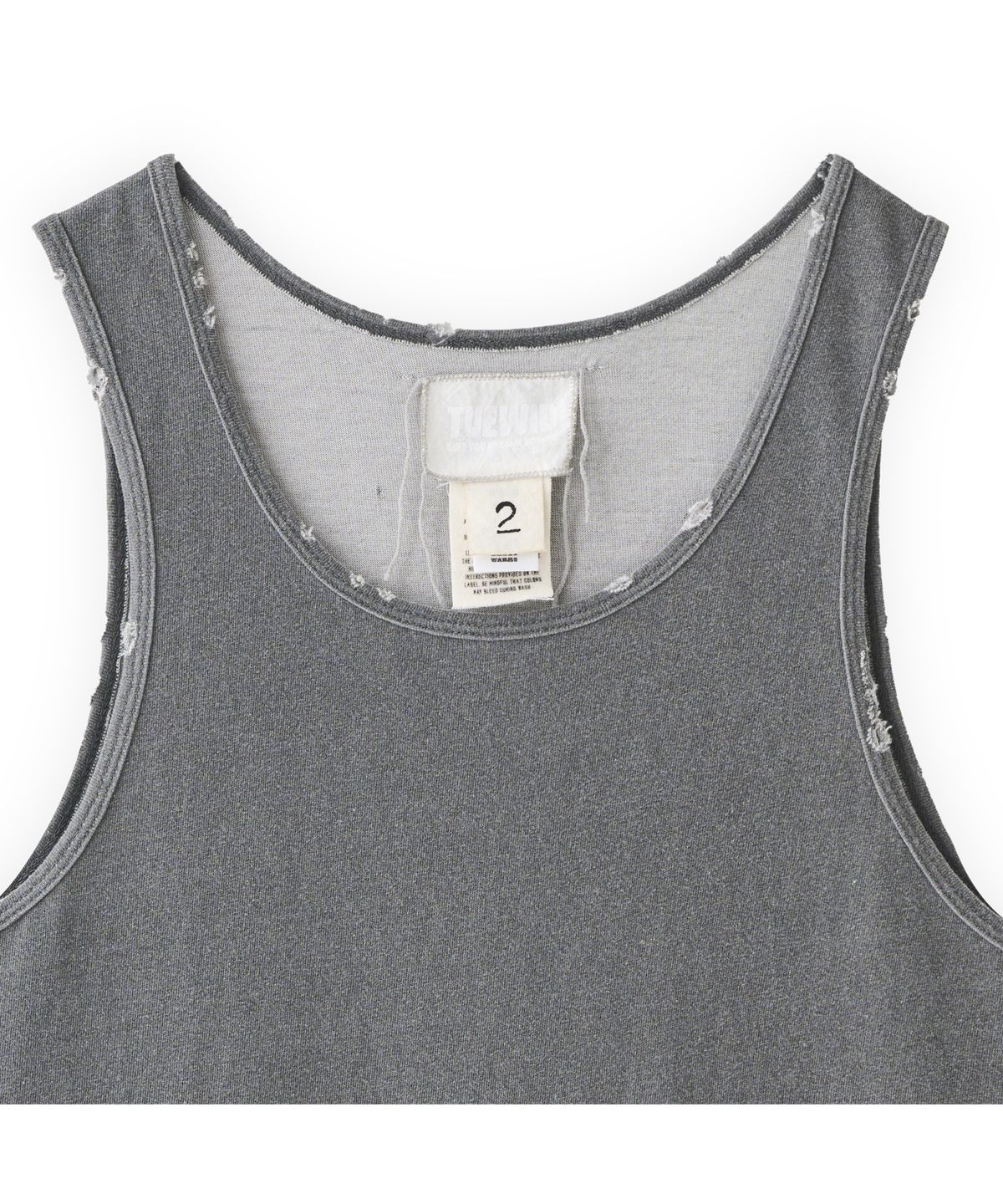 투위드(TUEWID) Mini cigarette pocket sleeveless top in washed gray