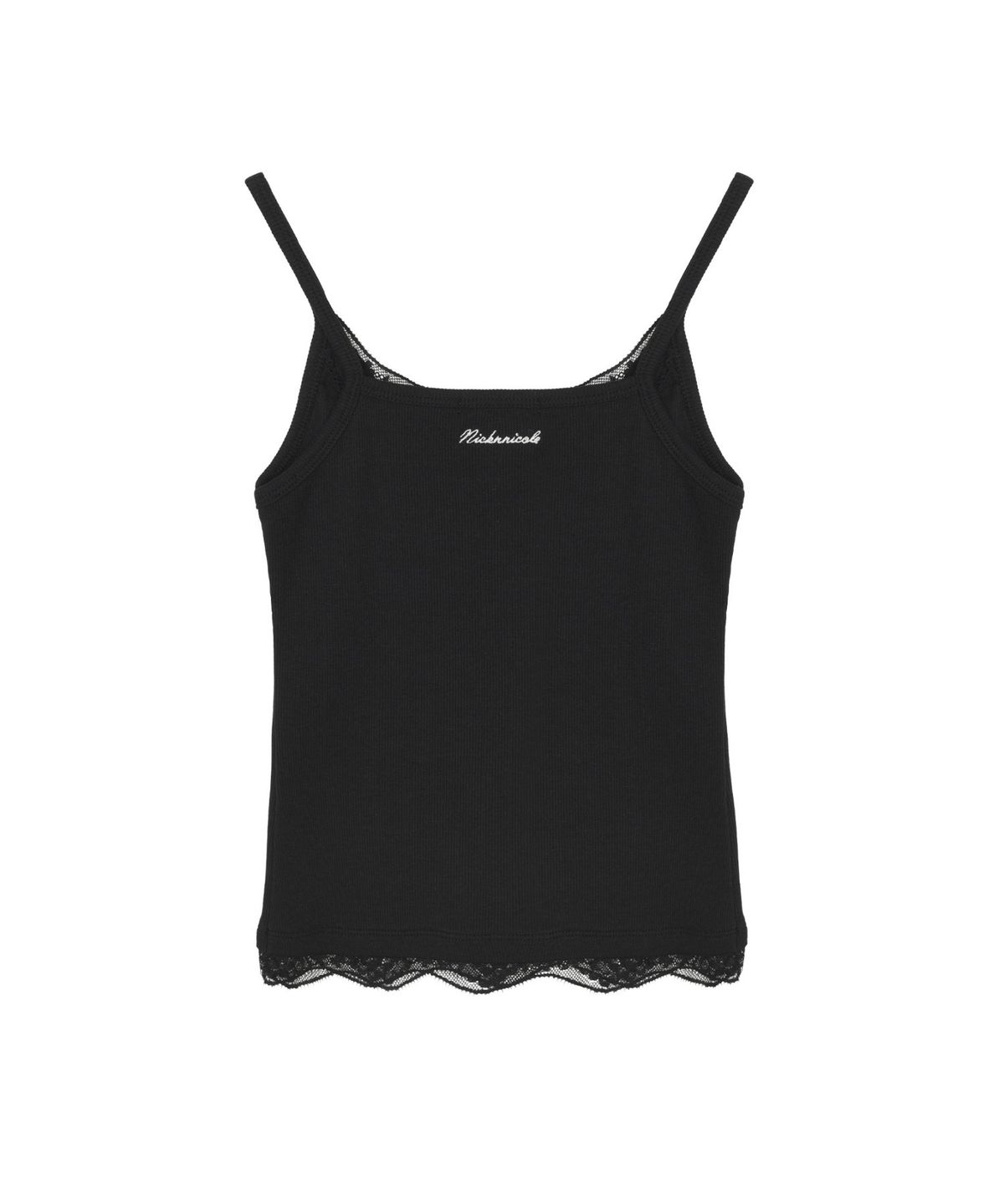 닉앤니콜(NICK&NICOLE) LACE RIBBED SLEEVELESS TOP_BLACK