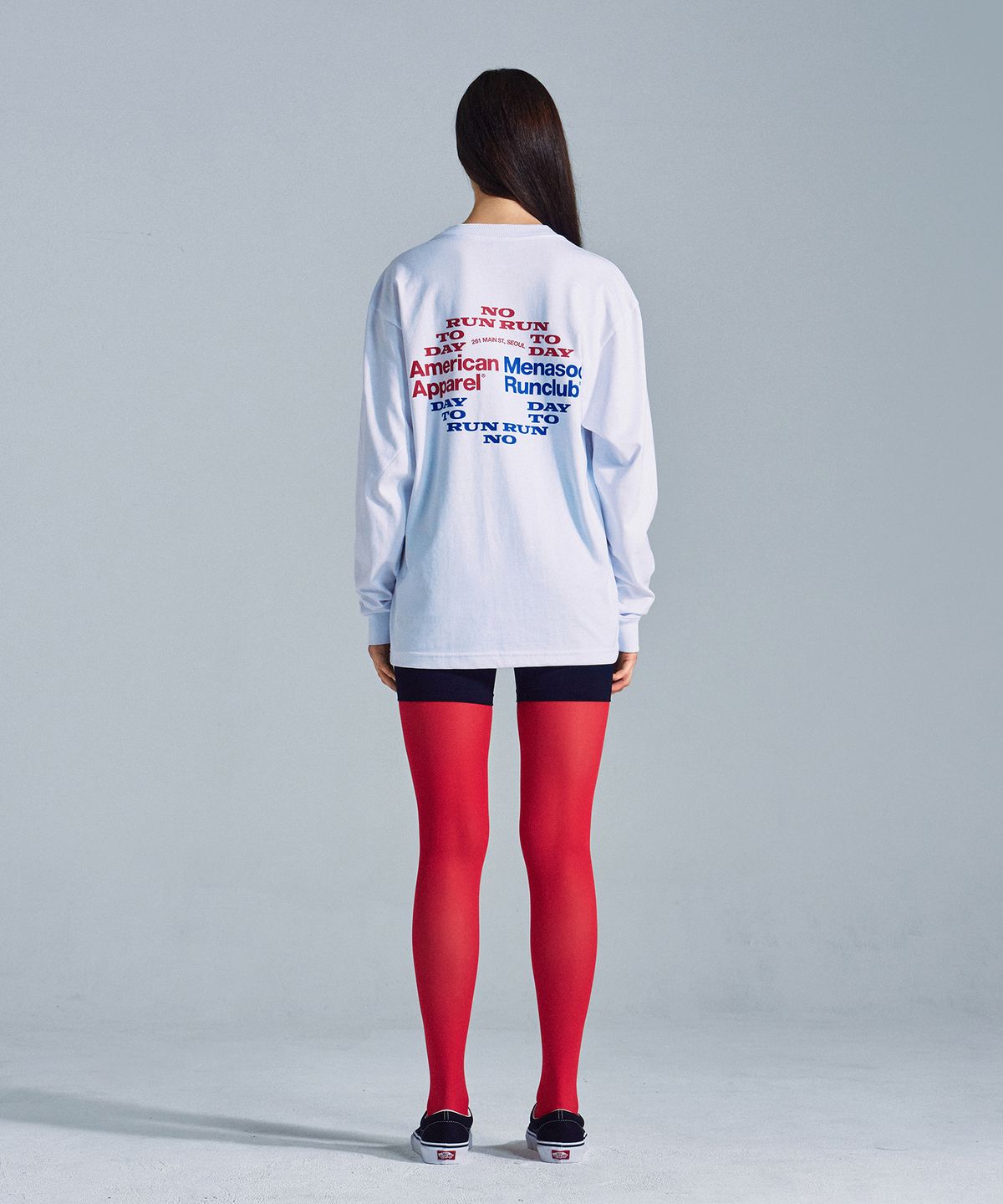 미나수(MENASOO) MNS x American apparel Run Club Long-Sleeves_White