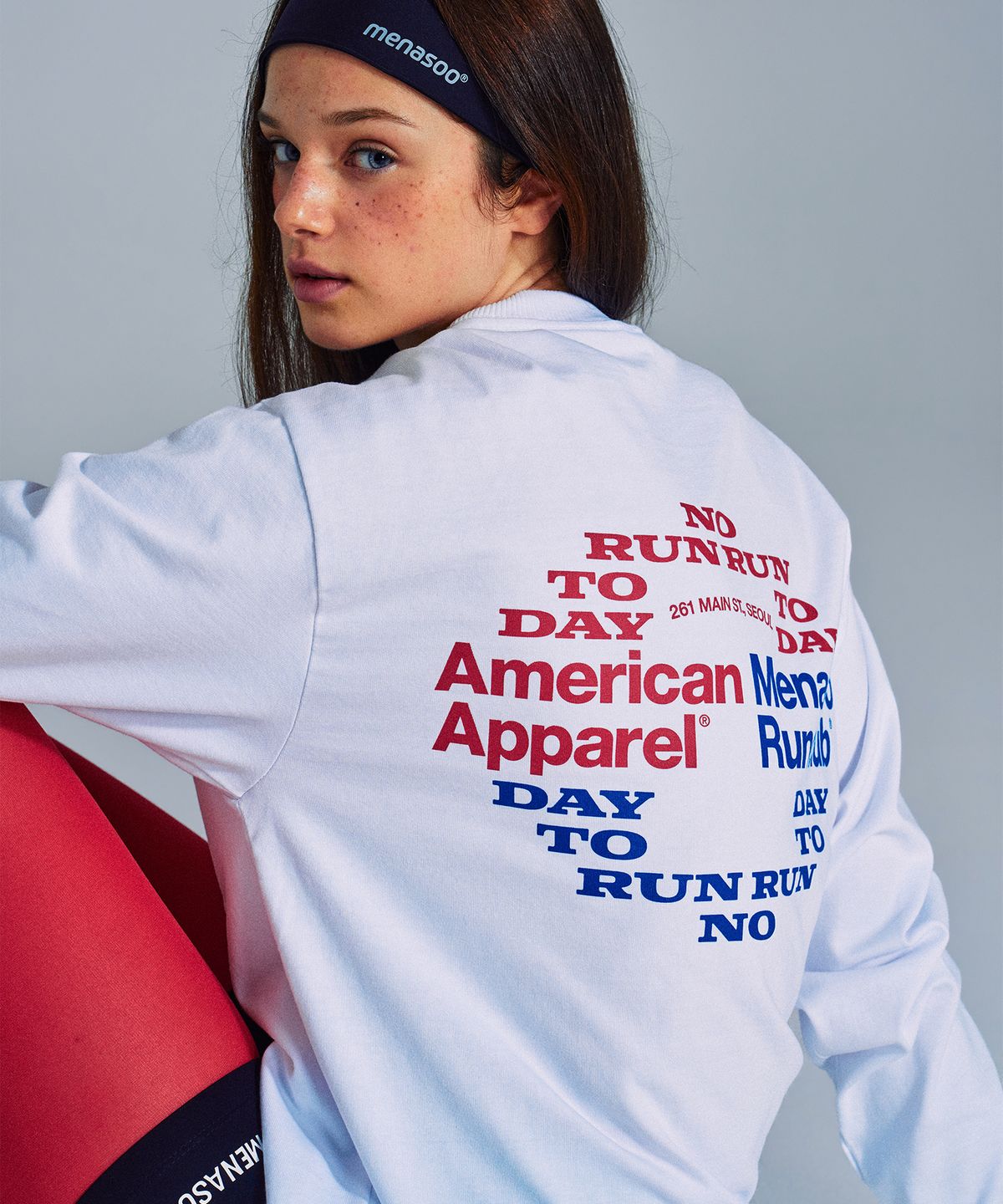 미나수(MENASOO) MNS x American apparel Run Club Long-Sleeves_White