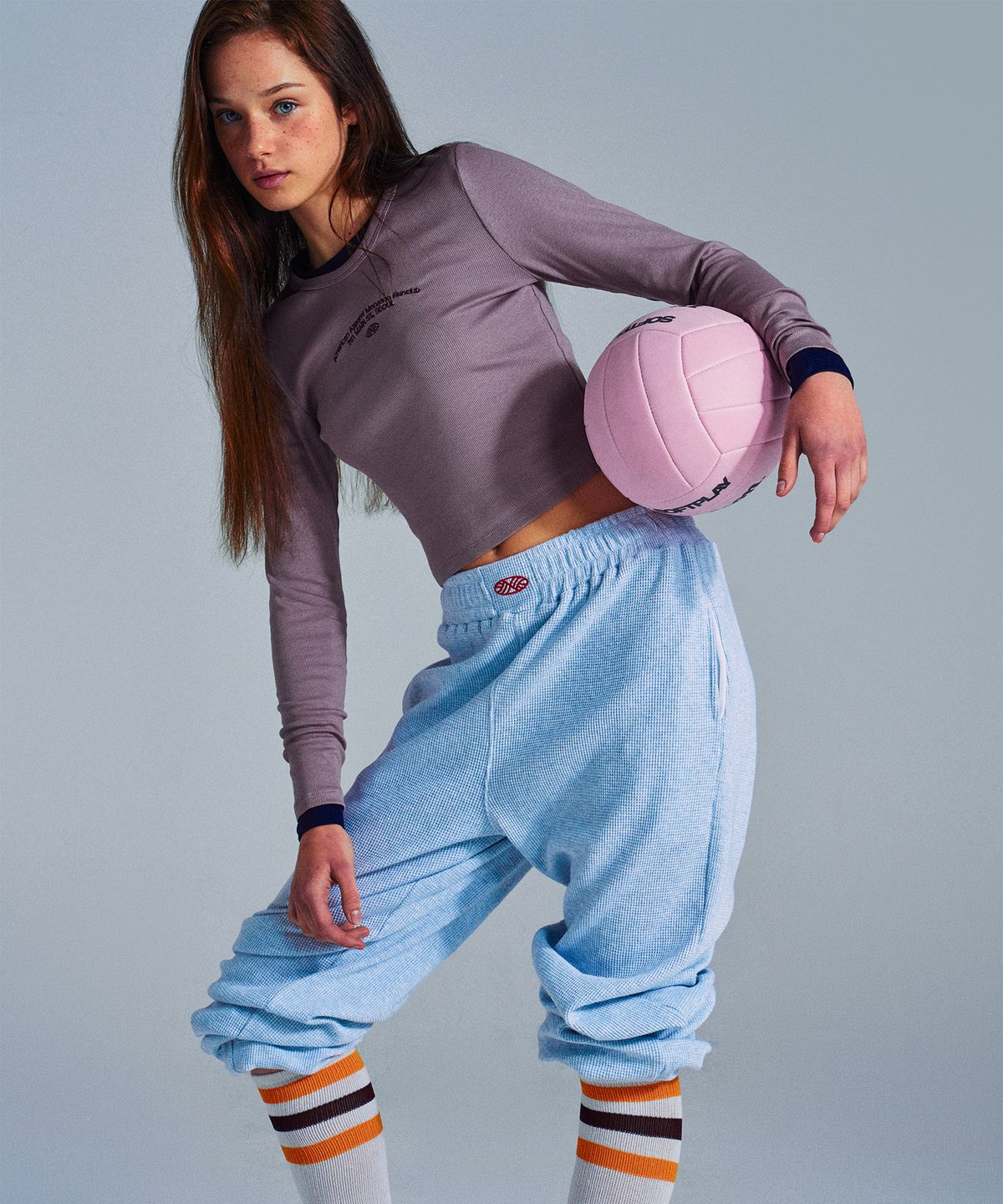 미나수(MENASOO) MNS x American apparel 261 Crop Long-Sleeves_Violet