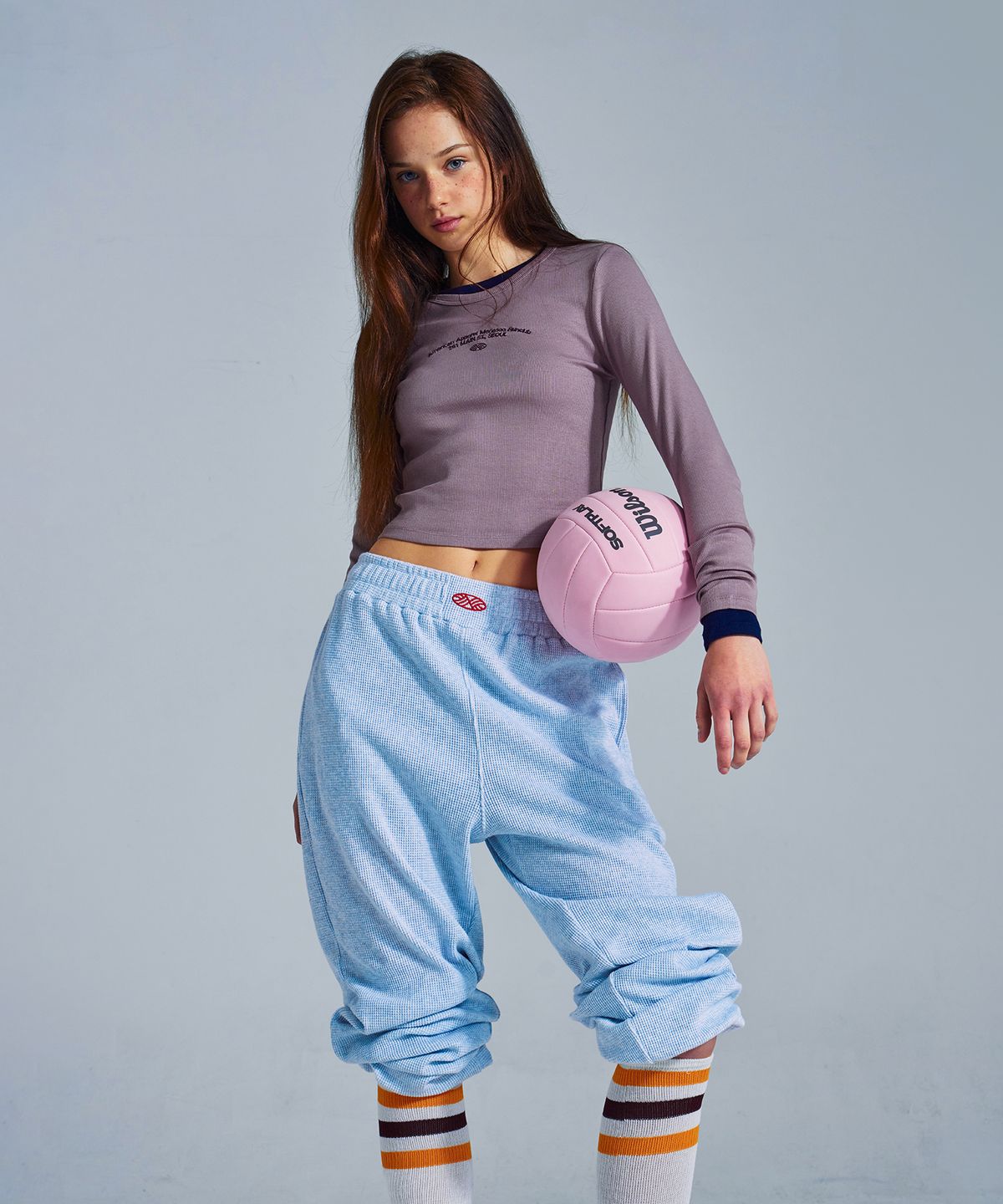 미나수(MENASOO) MNS x American apparel 261 Crop Long-Sleeves_Violet