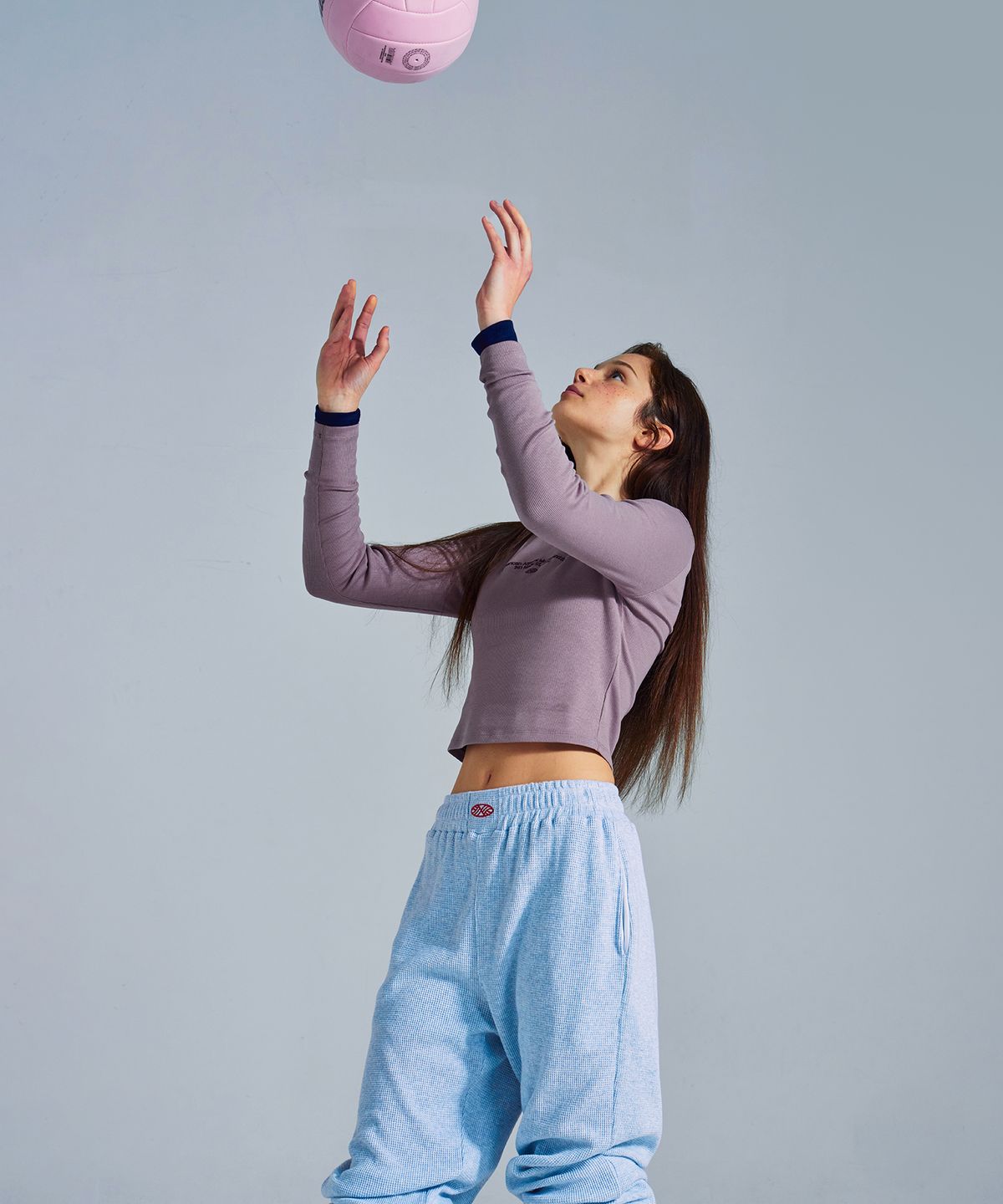 미나수(MENASOO) MNS x American apparel 261 Crop Long-Sleeves_Violet