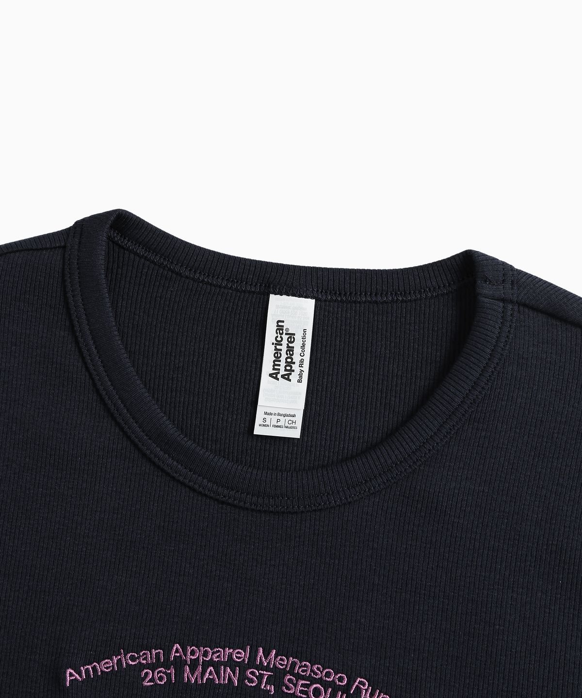 미나수(MENASOO) MNS x American apparel 261 Crop Long-Sleeves_Navy
