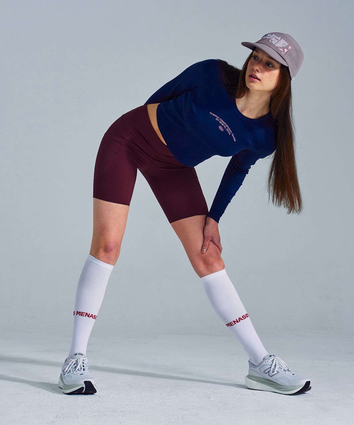 미나수(MENASOO) MNS x American apparel 261 Crop Long-Sleeves_Navy