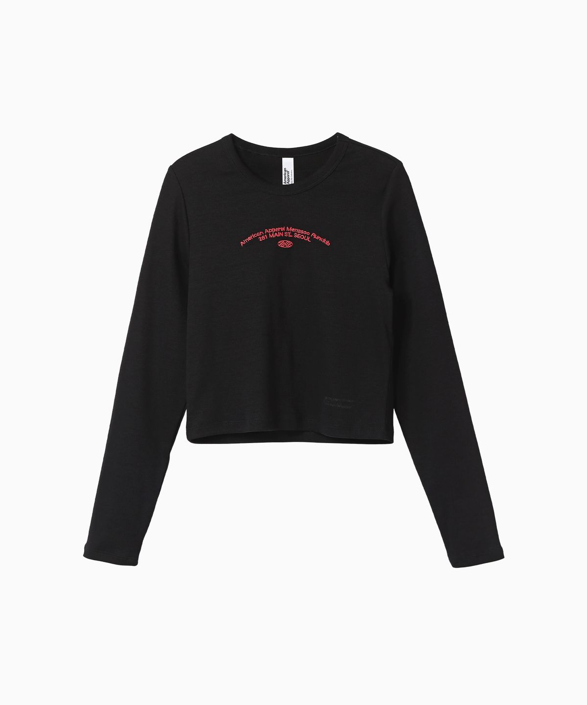 미나수(MENASOO) MNS x American apparel 261 Crop Long-Sleeves_Black