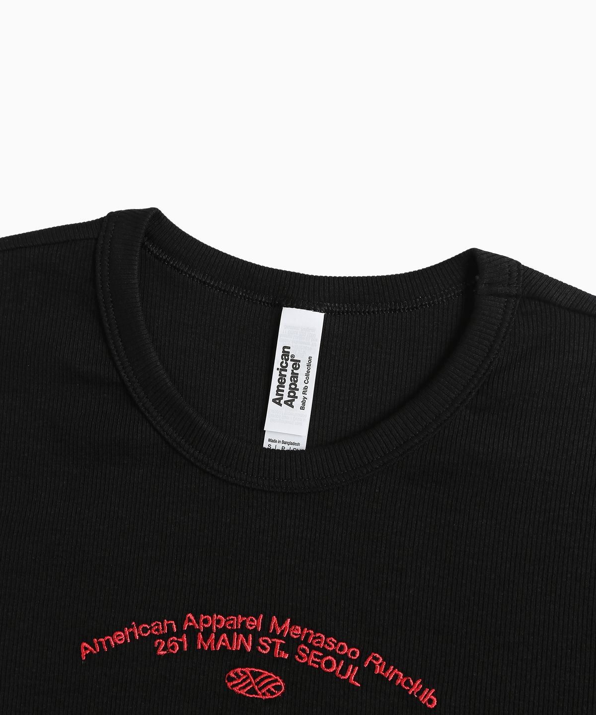 미나수(MENASOO) MNS x American apparel 261 Crop Long-Sleeves_Black
