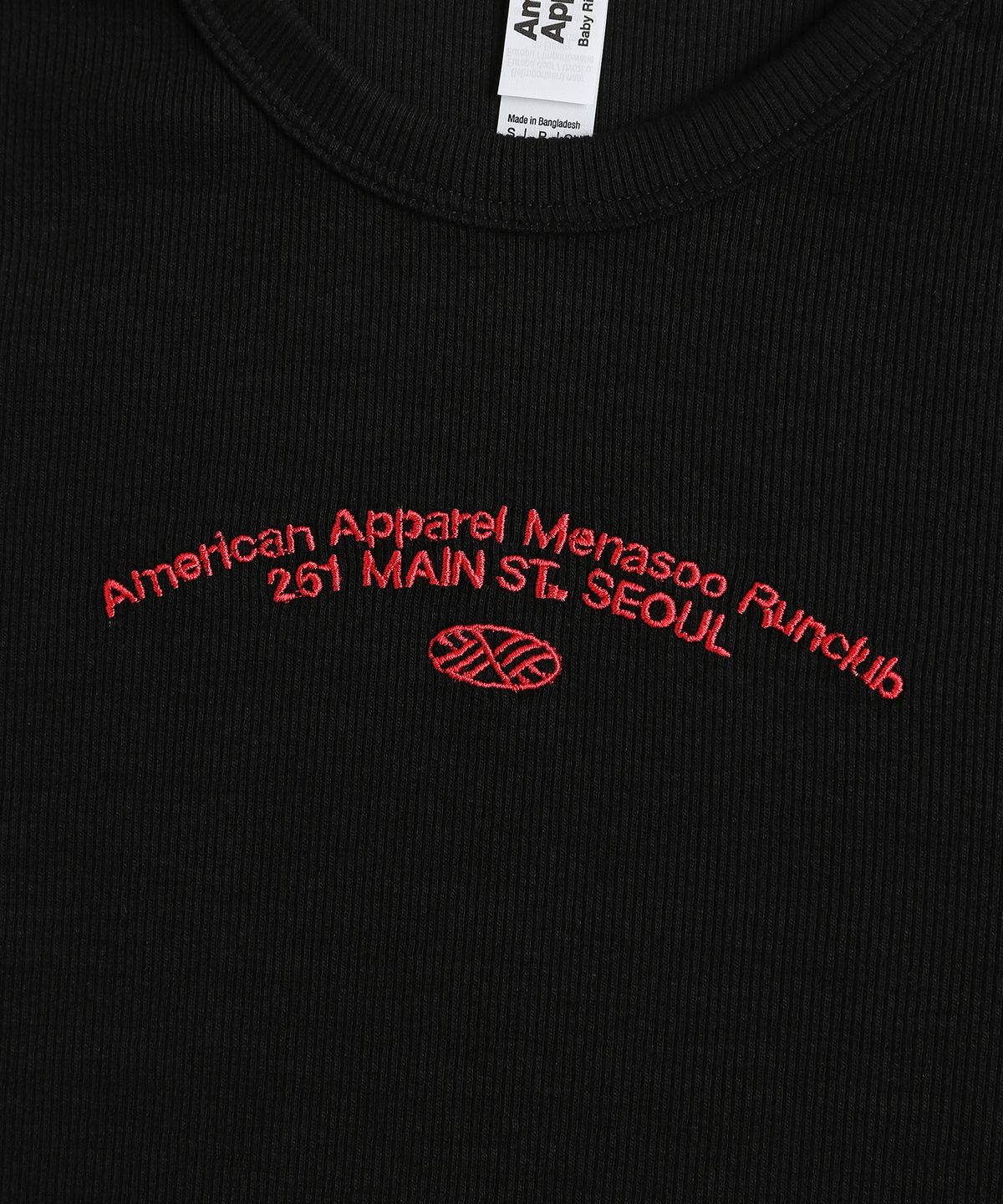 미나수(MENASOO) MNS x American apparel 261 Crop Long-Sleeves_Black