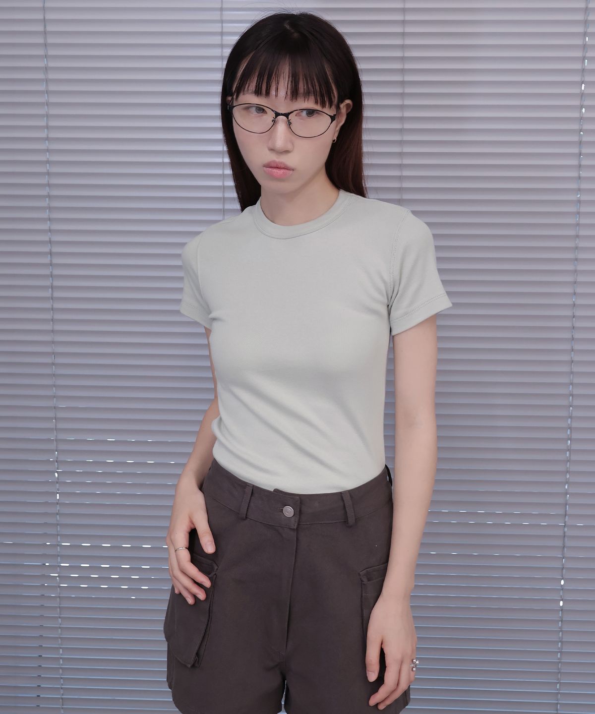요로코비(YOROKOBY) 코튼 모달 슬림 반팔티 연민트