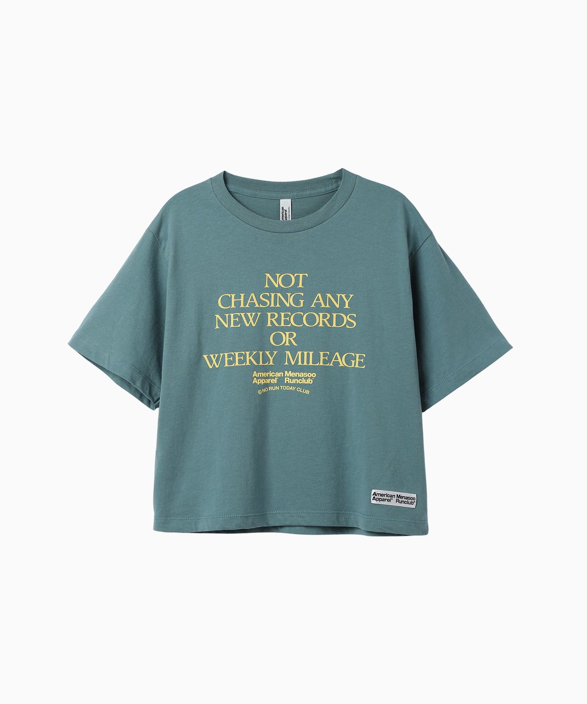 미나수(MENASOO) MNS x American apparel Not Chasing Crop T-Shirts_Arctic