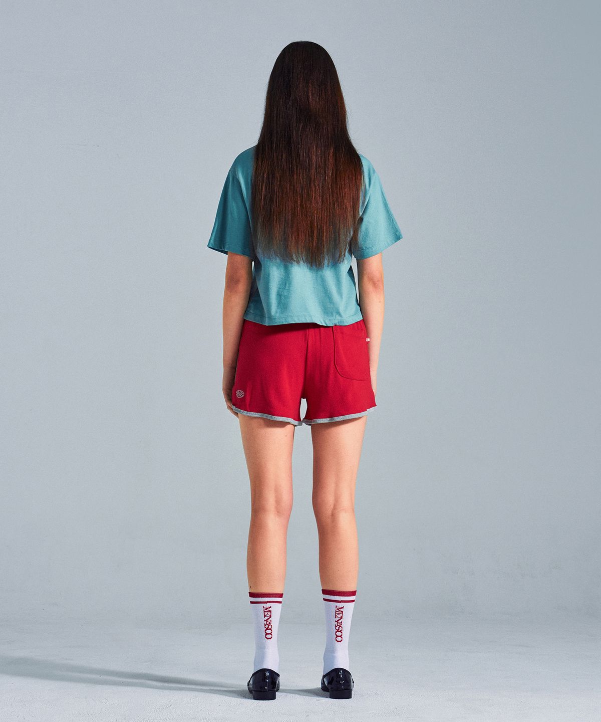 미나수(MENASOO) MNS x American apparel Not Chasing Crop T-Shirts_Arctic