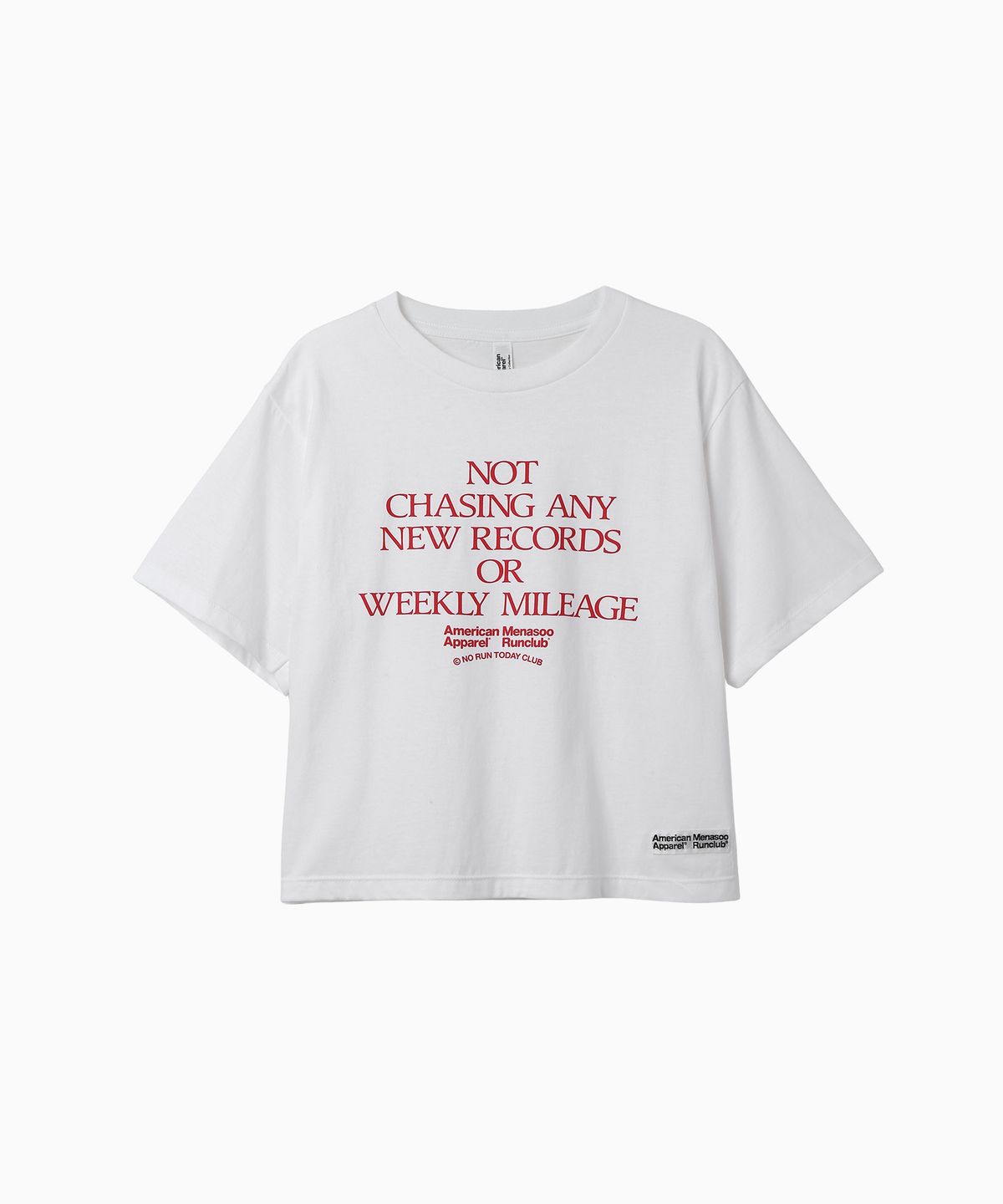 미나수(MENASOO) MNS x American apparel Not Chasing Crop T-Shirts_White
