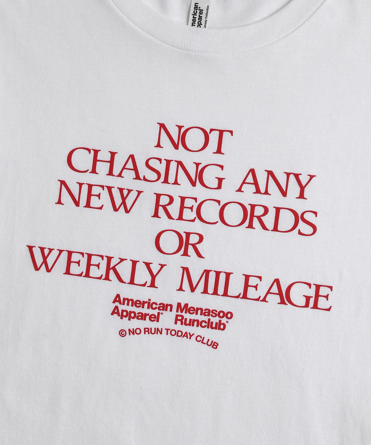 미나수(MENASOO) MNS x American apparel Not Chasing Crop T-Shirts_White