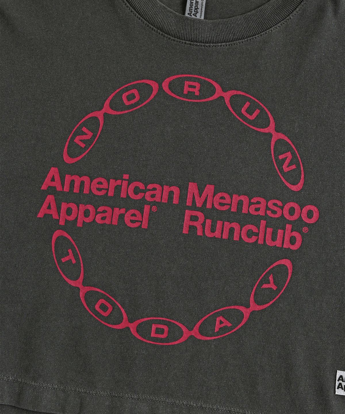 미나수(MENASOO) MNS x American apparel Big Circle Logo T-Shirts_Charcoal