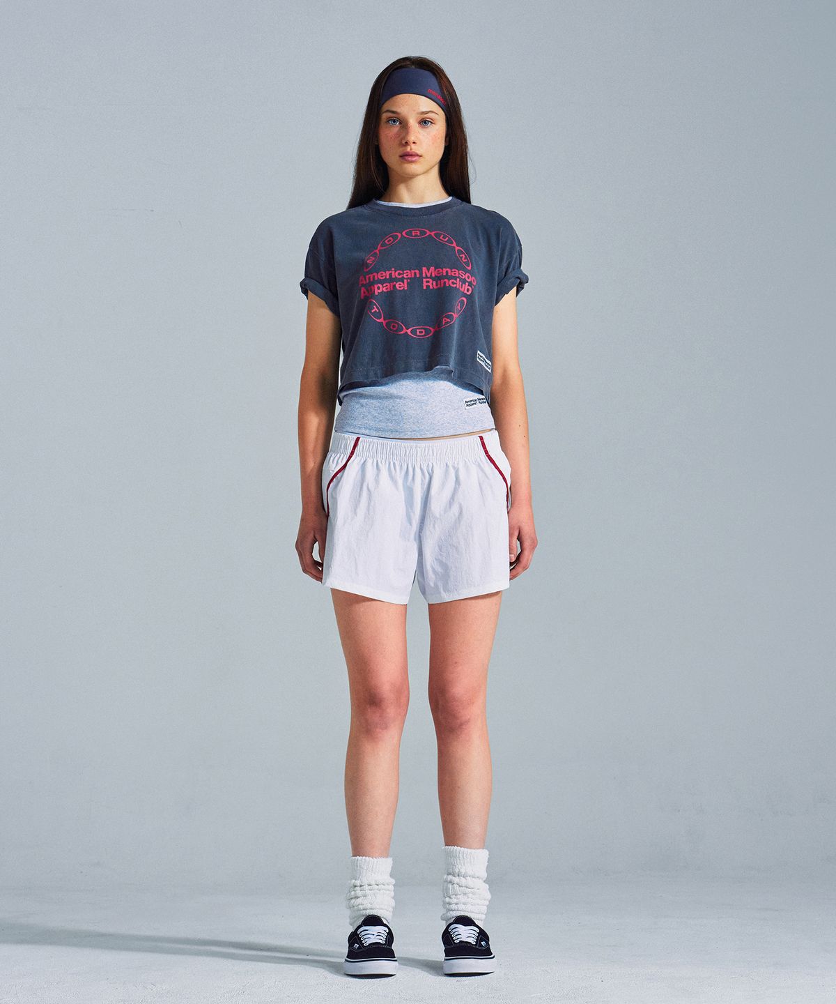 미나수(MENASOO) MNS x American apparel Big Circle Logo T-Shirts_Charcoal