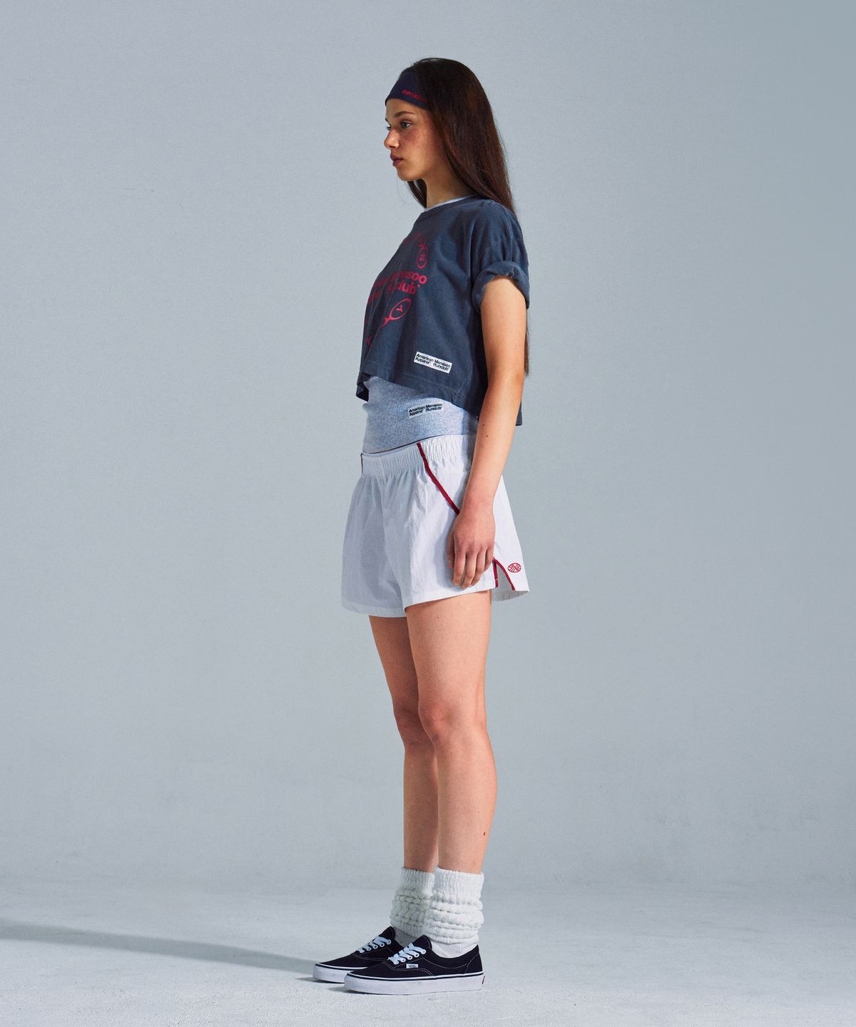 미나수(MENASOO) MNS x American apparel Big Circle Logo T-Shirts_Charcoal