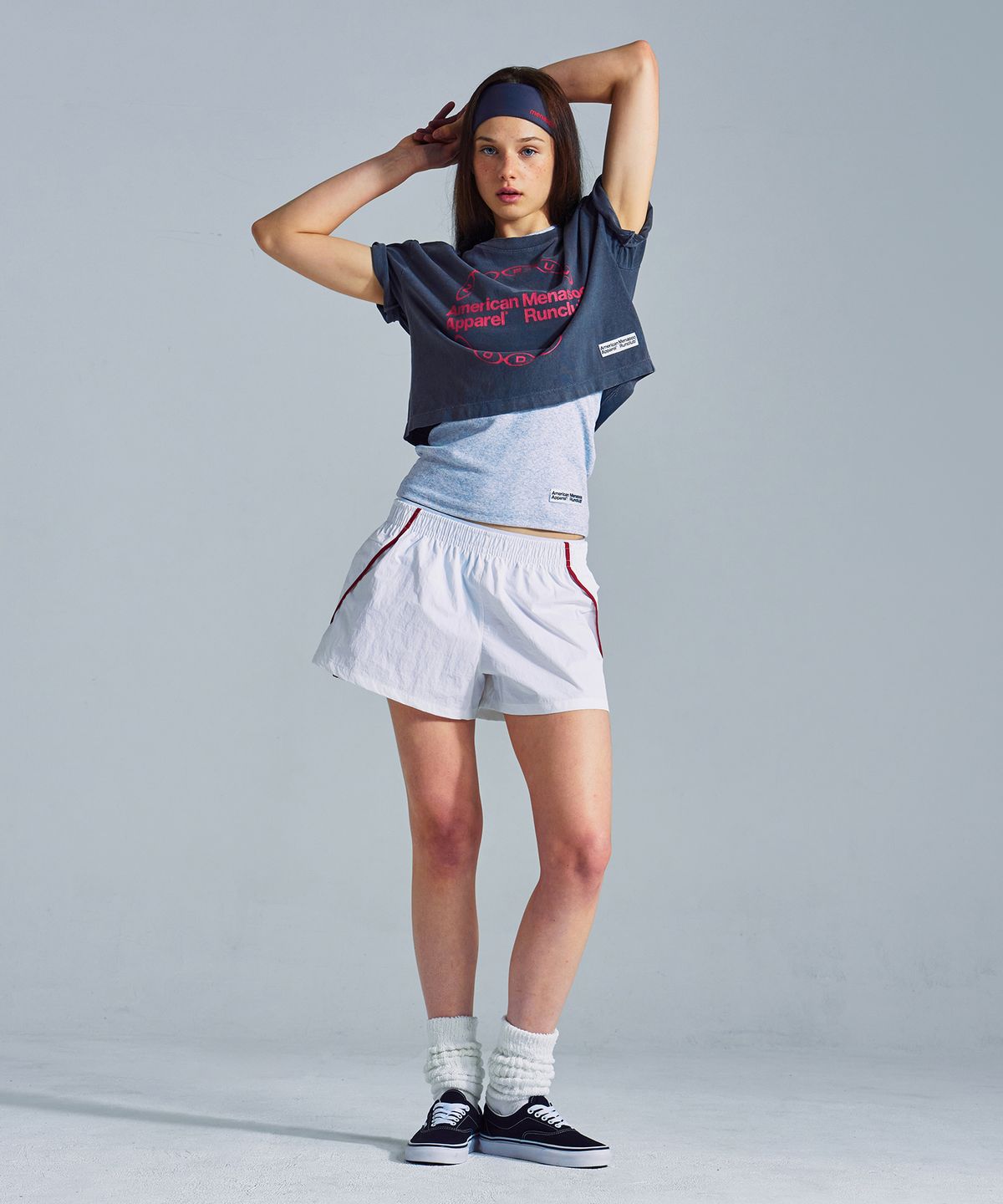 미나수(MENASOO) MNS x American apparel Big Circle Logo T-Shirts_Charcoal