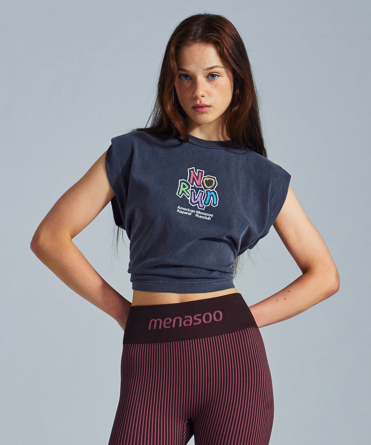 미나수(MENASOO) MNS x American apparel No Run Sleeveless (over-fit)_Charcoal