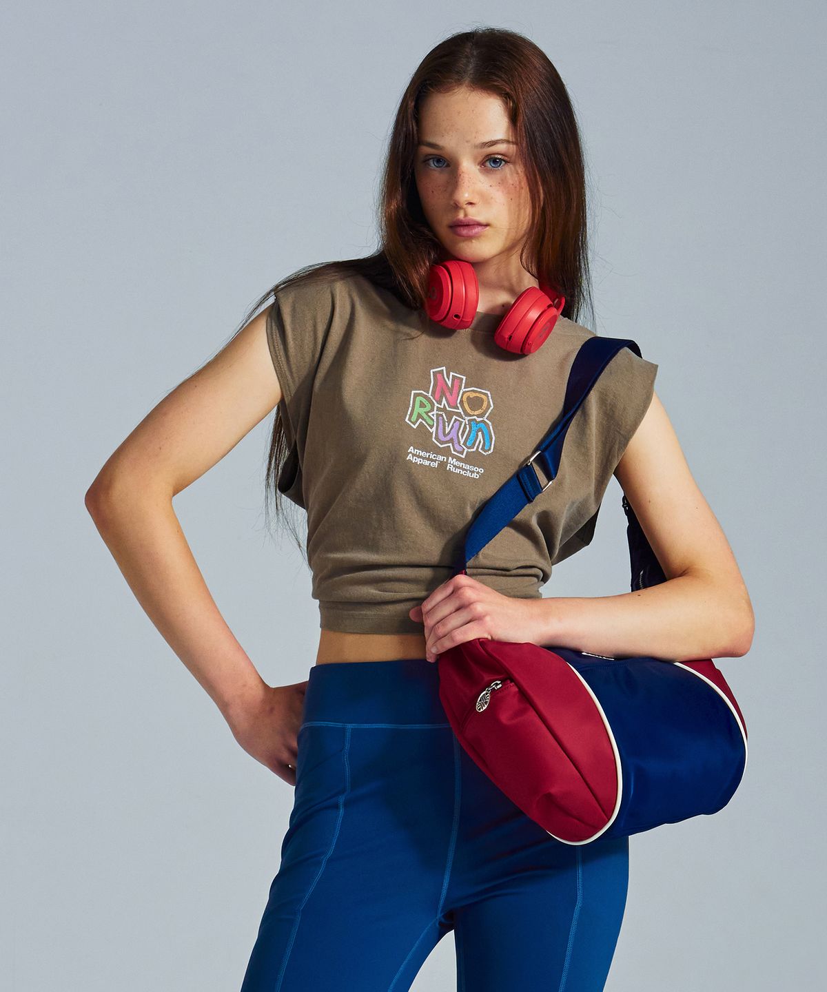 미나수(MENASOO) MNS x American apparel No Run Sleeveless (over-fit)_Brown