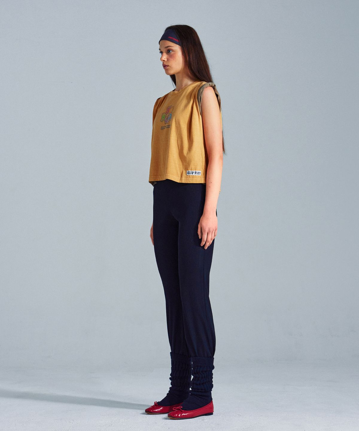 미나수(MENASOO) MNS x American apparel No Run Sleeveless (over-fit)_Mustard