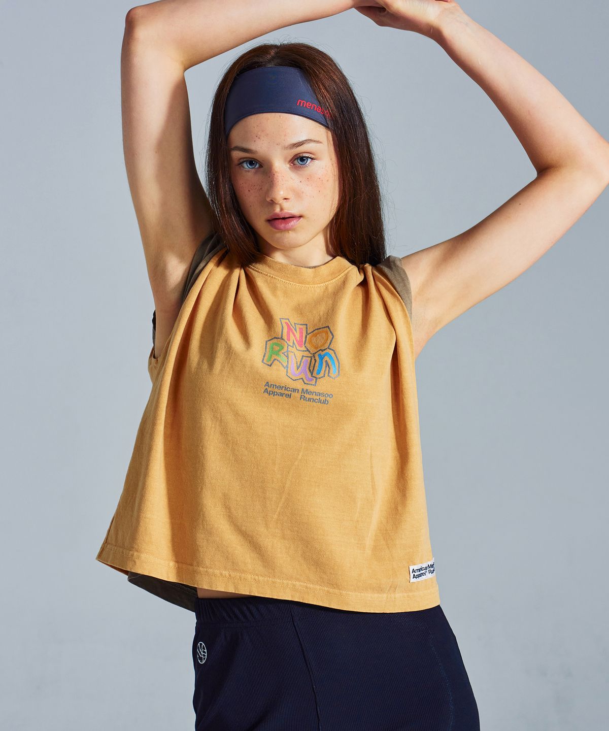 미나수(MENASOO) MNS x American apparel No Run Sleeveless (over-fit)_Mustard