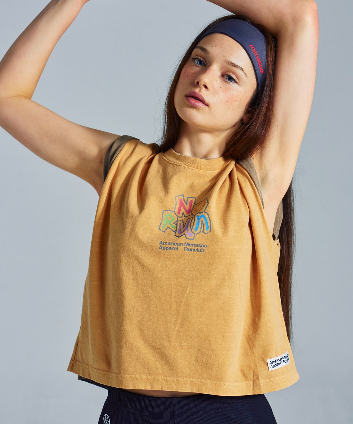 미나수(MENASOO) MNS x American apparel No Run Sleeveless (over-fit)_Mustard