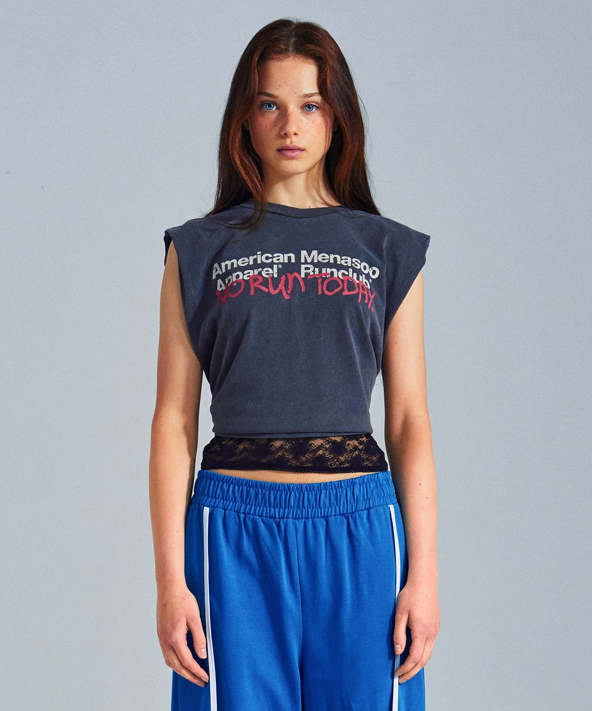 미나수(MENASOO) MNS x American apparel Today Sleeveless (over-fit)_Charcoal