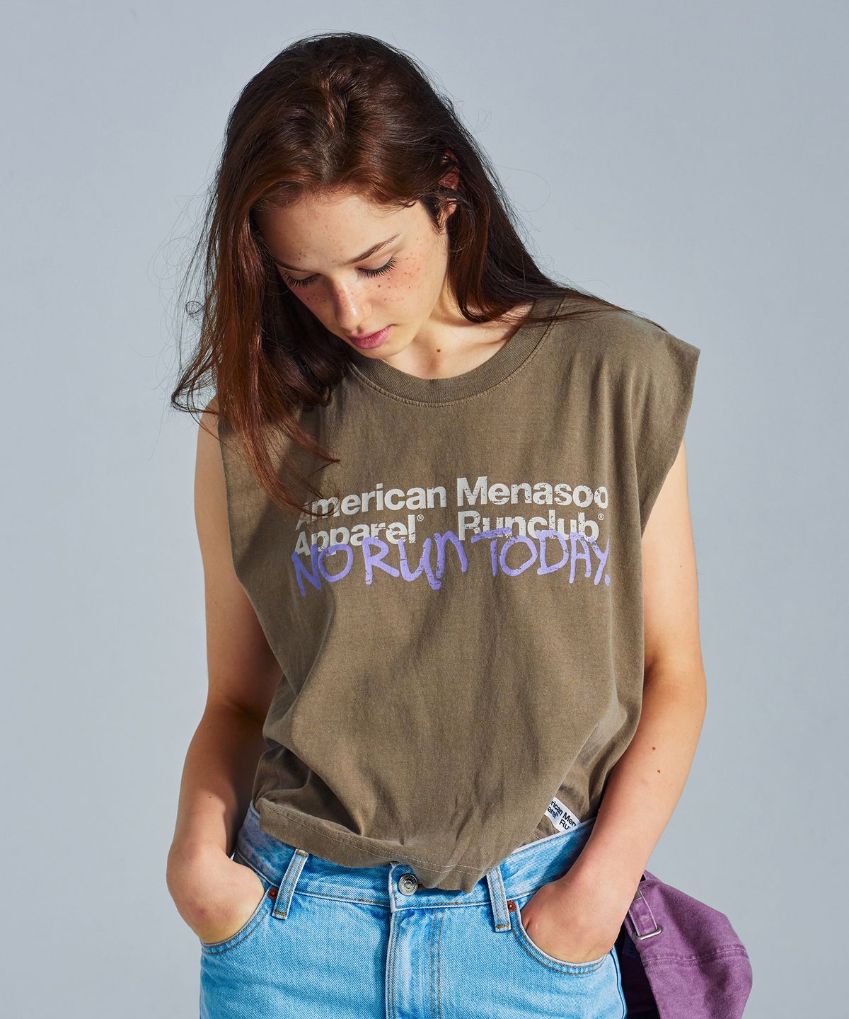 미나수(MENASOO) MNS x American apparel Today Sleeveless (over-fit)_Brown