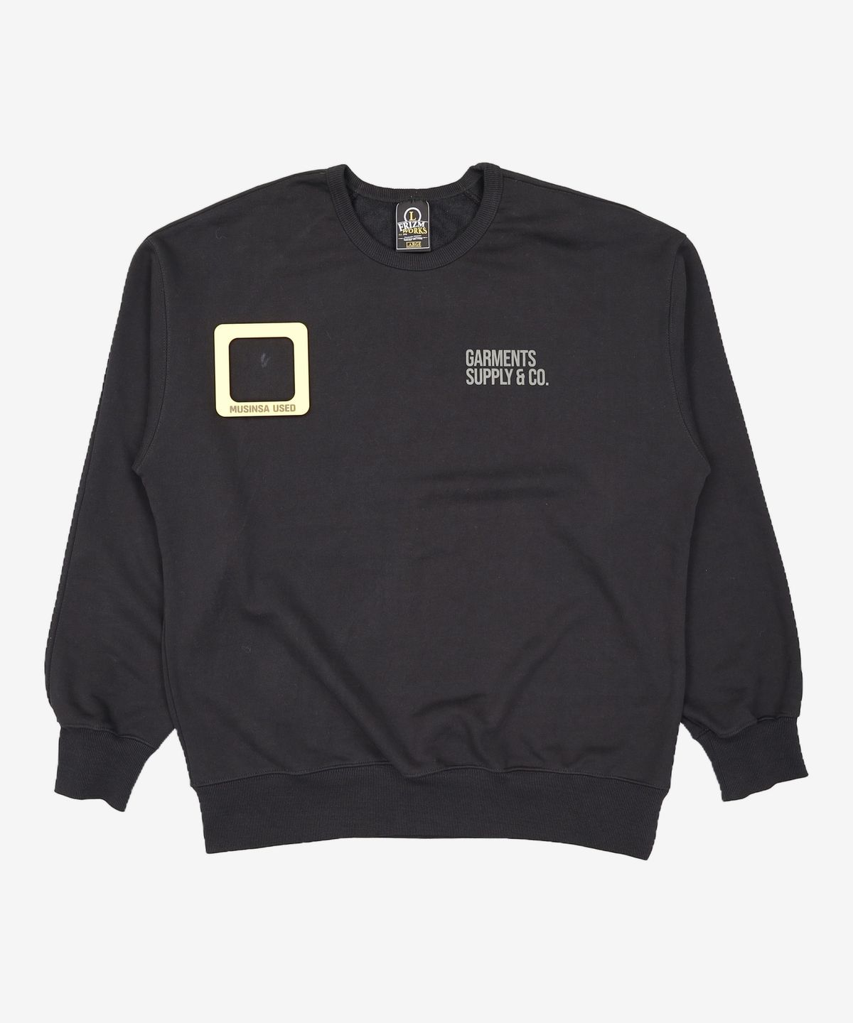 프리즘웍스(FRIZMWORKS) SERVICE LABEL SWEATSHIRT _ BLACK L