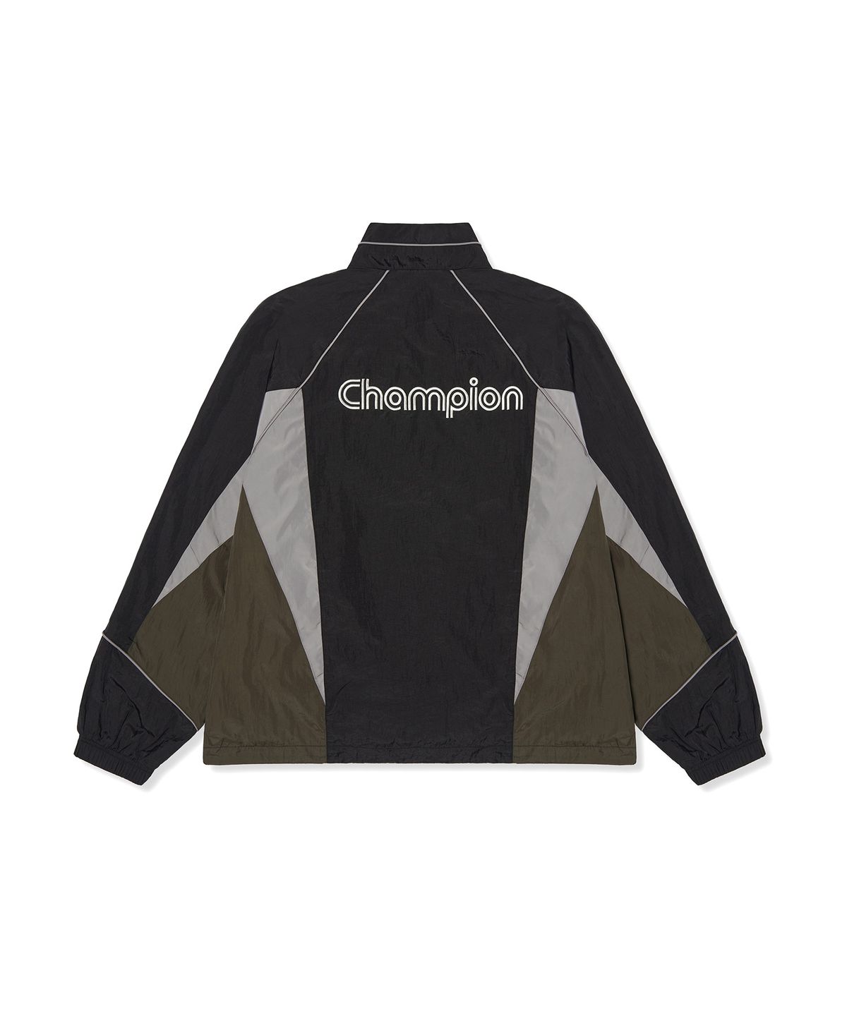 챔피온(CHAMPION) 트랙 로고 컬러블록 트랙재킷 Black