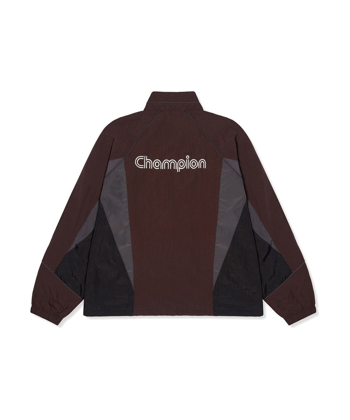 챔피온(CHAMPION) 트랙 로고 컬러블록 트랙재킷 Brown