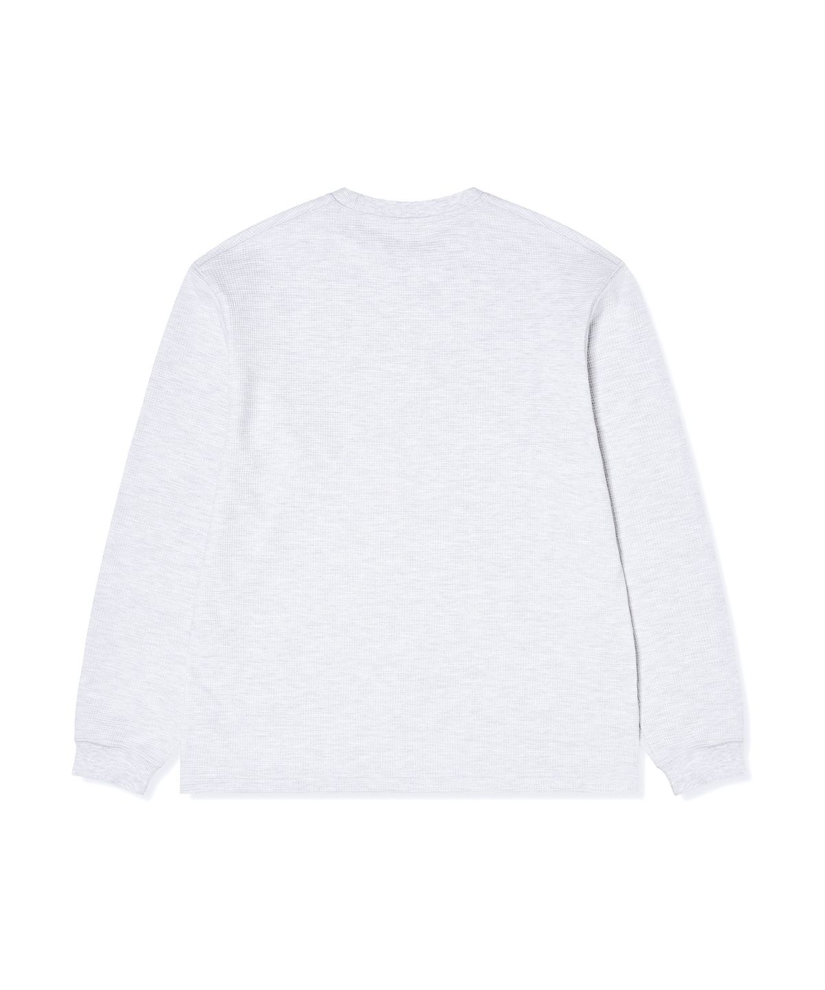 챔피온(CHAMPION) 로고 와플 롱슬리브 티셔츠 Grey Melange