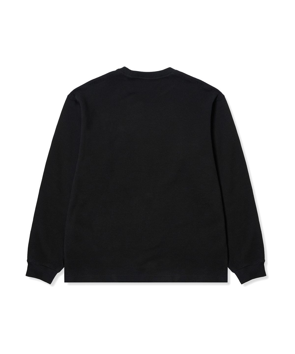 챔피온(CHAMPION) 로고 와플 롱슬리브 티셔츠 Black