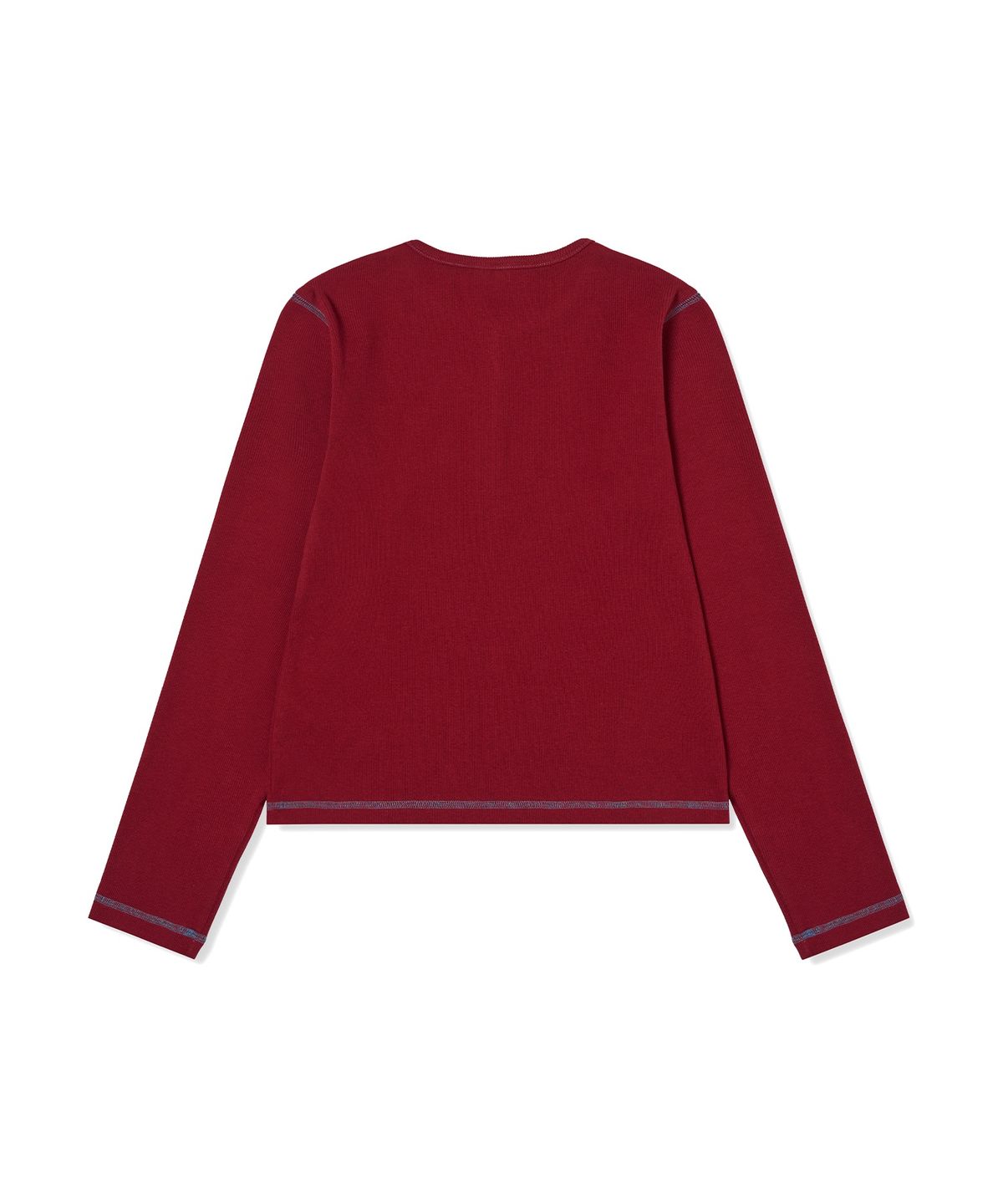챔피온(CHAMPION) 여성 하트 로고 헨리넥 롱슬리브 Red